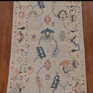 Teinture végétale Transitional Oushak Turkish beige Runner Rug 4x9 Ft Tapis en laine fait main personnaliser les tapis disponibles Prix de gros - Product Image 1