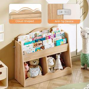 Étagère à livres et rangement pour jouets en bois pour enfants, à poser au sol, pour chambre d'enfant, salle de jeux, crèche, salon - Naturel MCW15NL - Product Image 4