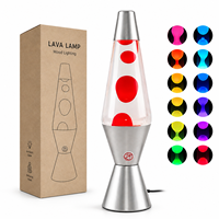 Usine de vente en gros LED petite conception unique portable LED lumières de cire de scintillement de mouvement lampe de lave de fusée décorative