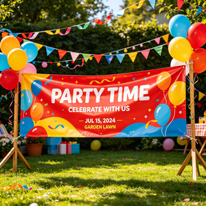 Bannière personnalisée en vinyle PVC pour fête, toile de fond décorative pour <span class=keywords><strong>anniversaire</strong></span>, mariage, signalétique événementielle - Product Image 2