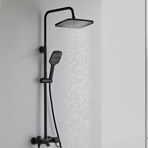 Ensemble de douche mural effet pluie pour salle de bain, design hôtelier, <span class=keywords><strong>kit</strong></span> mitigeur 3 voies avec pommeau pour rénovation de salle de bain - Product Image 5