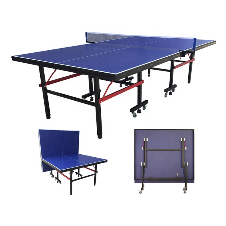 Hot selling 12/15/18/25mm mdf table tennis tables indoor sports foldable removable ping pong table with eight wheels