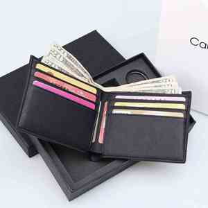 Luxury Men's Leather <b>Wallet</b> and Keychain <b>Gift</b> <b>Set</b> - Premium Cross-Grain Bifold <b>Wallet</b> for Promotional Corporate <b>Gifts</b> - Product Image 3