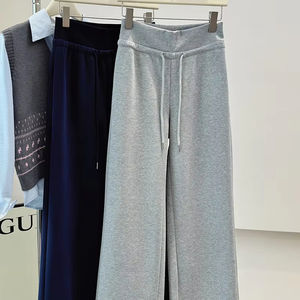 Herfst Amerikaanse Harajuku Retro Wijde Pijpen Broek Vrouwen 2024 <span class=keywords><strong>Hipster</strong></span> Hiphop Stijl Fleece Print Casual Losse Broek - Product Image 2