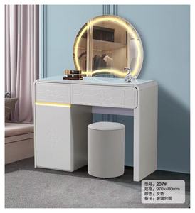 Set da toeletta bianco lussuoso con 6 cassetti, specchio illuminato con luci a LED, pannello rimovibile per <span class=keywords><strong>camera</strong></span> da letto, <span class=keywords><strong>mobili</strong></span> per hotel - Product Image 5