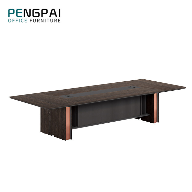 Современная прямоугольная офисная мебель Pengpai длиной 4,2 м, стол для конференций на 10 человек
