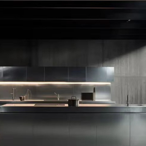 เฟอร์นิเจอร์ครัวสำเร็จรูปสไตล์อิตาเลียนหรูหราทันสมัยสำหรับโรงแรมเชิงพาณิชย์ ชุดตู้เก็บของติดผนังพร้อมไอส์แลนด์สำหรับห้องนั่งเล่น - Product Image 6