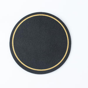 ที่รองแก้วแบบหนัง PU สลักลายสองด้านชุดถ้วยเครื่องดื่มทนความร้อนเย็บแผล - Product Image 4