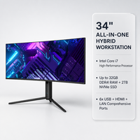PC de jeu incurvé ultra-large LED IPS de 34 pouces, 3440x1440, 165 Hz, Intel Core I3 I5 I7, DDR4, SSD, Windows 11 pour