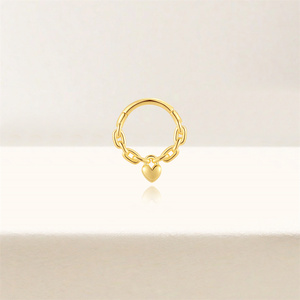 CANNER Boucles d'oreilles tendance en argent 925, design minimaliste en forme de cœur - Product Image 3