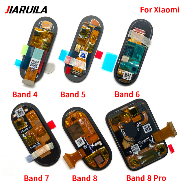 LCD Screen for Xiaomi Mi Band 4 5 6 7 8 Smartwatch LCD Display Digitizer Full Assembly Watch LCD Screen Replacement Parts