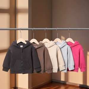 <span class=keywords><strong>Felpa</strong></span> Tinta Unita Autunno Inverno per Bambini Ragazzi Manica Lunga con <span class=keywords><strong>Zip</strong></span> Felpe con Cappuccio per Ragazzi con Tasca in Cotone <span class=keywords><strong>Felpa</strong></span> Nera per Ragazze - Product Image 2