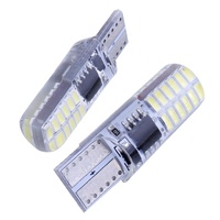 Éclairage de plaque d'immatriculation intérieur, feux de positionnement LED 12V, feux clignotants fixes, ampoule en silicone T10, 194 3014 24SMD T10 LED