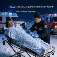 Couverture auto-chauffante active pour la prévention de l'hypothermie, meilleure que les anciennes couvertures de survie spatiales, idéale pour le camping et les expéditions.