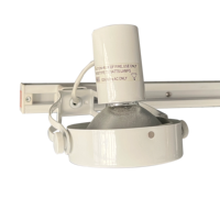 Spot à rail linéaire moderne 1-Lt finition blanche Luminaire sur rail européen simple Par20 Lampe en fer 120V 3 fils Éclairage de bureau et d'hôtel