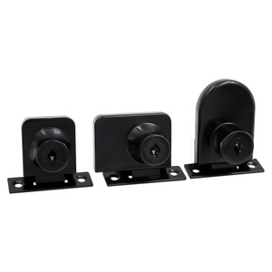 Furniture <b>Lock</b> Zinc Alloy Black Glass Door <b>Lock</b> For <b>Cabinet</b> Storage Thickened Latch Minimalist Design Durable Household Hardware - Product Image 1