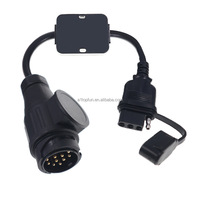 Meilleure vente Usa vers Eur convertisseur de lumière de remorque 7 voies Usa prise de lame à 7pin Eur grande prise ronde adaptateur de remorque