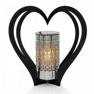 Linterna Conmemorativa Solar de Metal <span class=keywords><strong>para</strong></span> <span class=keywords><strong>Cementerio</strong></span>, Linterna <span class=keywords><strong>para</strong></span> Tumba, Decoración Conmemorativa, Marco Único en Forma de Corazón Invertido - Product Image 1