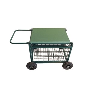 Heavy Duty Garden Rolling Work Seat <b>Cart</b> Mobile Wheeled <b>Gardening</b> Stool with Tool Storage for Backyard Planting - Product Image 1