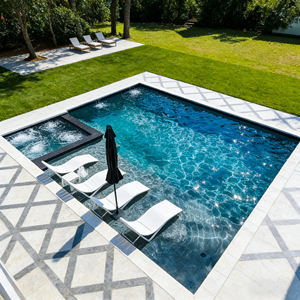 Personalizado de gran tamaño Modular de fibra de vidrio piscinas prefabricadas para adultos Jacuzzi mosaico Jet Big Home Enground Spa - Product Image 1