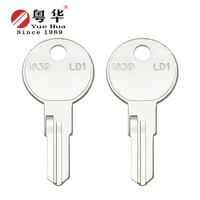 Clé vierge en laiton OEM pour serrure de porte de chambre à coucher, vente en gros, clés en vrac avec trou, plaqué argent