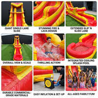 Toboggan aquatique gonflable commercial avec piscine intégrée, toboggan géant en PVC de 22 pieds pour événements professionnels