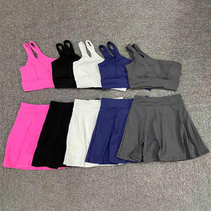 Completo da Tennis 2 in 1 con Top Monospalla e Gonna a Vita Alta, Pantaloncini con Tasche ad Asciugatura Rapida, Tuta da Padel e Badminton - Product Image 1