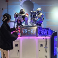 Máquina recreativa de robots de combate interactivos con control remoto, operada con monedas, con rotación y ataque, para boxeo y lucha.