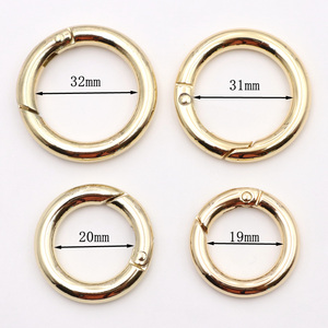 Various Sizes 16mm 20mm 25mm 32mm Round Edge Metal <strong>Clasp</strong> <strong>Ring</strong> Custom Spring <strong>Clasp</strong> for Bag Accessories - Product Image 5