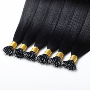 Prix de gros usine Extensions capillaires Nano Ring Cheveux naturels indiens originaux style lisse soyeux ondulé Nano Ring - Product Image 1