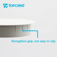 Topcent ronde en plastique blanc table d'ordinateur bureau mur fil couverture de trou passe-câble