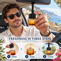 Diffuseur de parfum pour voiture en bloc de bois, logo personnalisé, flacon diffuseur de 8 ml en verre à suspendre, parfum longue durée, mini