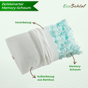 <span class=keywords><strong>Almohada</strong></span> Ortopédica EcoSchlaf Airflow para Dormir de Lado, Alivio del Dolor de Cuello, Espuma Viscoelástica Triturada, Soporte Ergonómico para el Cuello, Patrón de Panal - Product Image 2