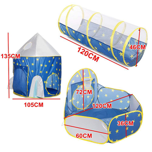 Tente de jeu pour enfants Star Playhouse 3 pièces, tunnel et piscine à balles avec panier de <span class=keywords><strong>basket</strong></span>-ball, jouets pour garçons, filles, bébés, tout-petits, jouets d'extérieur - Product Image 3