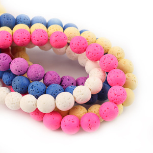 Cuentas Sueltas Redondas y Lisas de Piedra Volcánica Natural de 8mm para Joyería de Moda DIY, Pulseras, Collares y Manualidades - Product Image 2