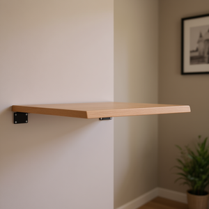 ชั้นวางของติดผนังไม้โอ๊คแท้ สีน้ำตาลอ่อน รูปทรงสี่เหลี่ยมผืนผ้า ชั้นเดียว ของตกแต่งบ้าน ห้องนั่งเล่น แบบติดผนัง - Product Image 2