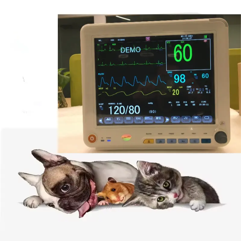 Layar tft warna 8 inci monitor pasien hewan multi-paramter untuk hewan