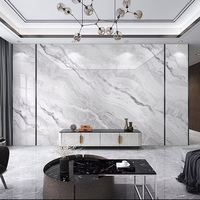 Placages modernes en fibre de charbon de bambou, panneaux muraux en marbre, panneaux de décoration intérieure imperméables haute brillance pour salons et cuisines