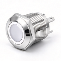 Sakelar Tombol Tekan Logam 12mm Pemasangan Panel Momentary Latching