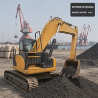 Stokta Mevcut Kullanılmış Paletli Ekskavatör 0.22m³ Kepçe Kapasitesi 110 kW Üst Düzey Marka OEM ODM Hidrolik Uzaktan Kumanda