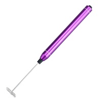 خلاط قهوة صغير محمول من الألومنيوم Pailite EP-504 يعمل بالبطارية، خفاقة ماتشا، ملمس معدني، نقش بالليزر، للحليب