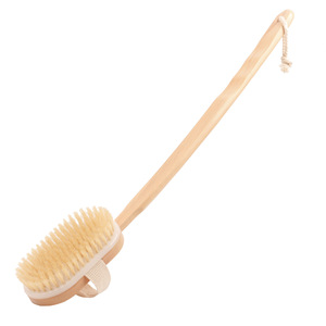 Brosse de bain moderne en bois de hêtre à manche incurvé extra long, plateau amovible, manche à brancher, poils de crin de cheval <span class=keywords><strong>pour</strong></span> le soin du corps - En stock - Product Image 5