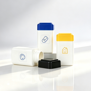 Envase Cosmético Cuadrado de Plástico, Color Blanco, Tapa Codificada por Color para Almacenamiento de Píldoras - Product Image 3