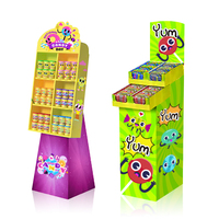 Support d'affichage au sol en carton ondulé pliable, écologique et portable, personnalisé pour la publicité de détail, avec logo et couleur sur mesure, pour jouets et puzzles
