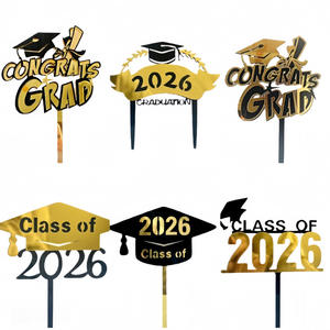 नए 2026 स्नातक मौसम ऐक्रेलिक केक प्लग-इन डॉक्टर कैप गेहूं कान स्नातक समारोह सजावट पार्टी आपूर्ति - Product Image 1