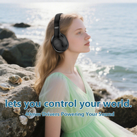 H & E BH9 Headset Stereo nirkabel dengan mikrofon headphone Bluetooth Over Ear Aksesori Gaming dengan baterai sangat tahan lama