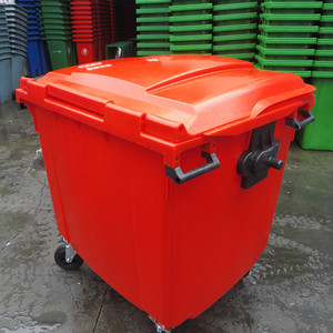Contenedor de Basura de 1100L Rectangular con Ruedas para Uso en Exteriores, de Plástico, para Saneamiento - Product Image 1