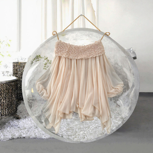 Wholesale Pleated Off Shoulder Chiffon <b>Blouse</b> Raglan Bubble Sleeve Irregular Hem Women Summer Shirt - Product Image 2