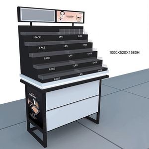 Soporte de exhibición ecológico de estilo moderno para cosméticos para el cuidado de la piel, estantes de muebles de madera para cremas faciales, tienda de lujo - Product Image 5