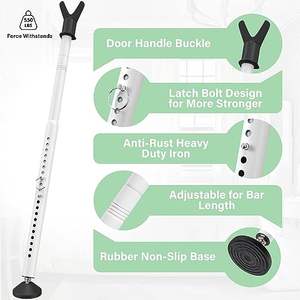 Barra de Seguridad Ajustable Moderna para Puerta KAIYING, Acabado Pulido Negro+Blanco, 27-1/2 Pulgadas 42 pulgadas. Tornillo de Acero y Plástico Resistente para Uso Doméstico - Product Image 3